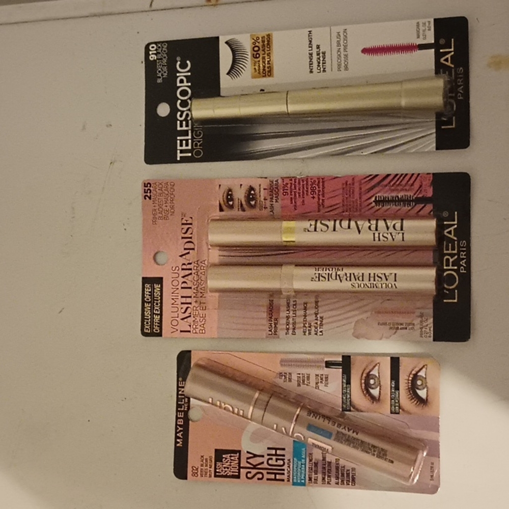 Maybelline mascara,L'Oreal Paris mascara and telescopic L'Oreal Paris mascara